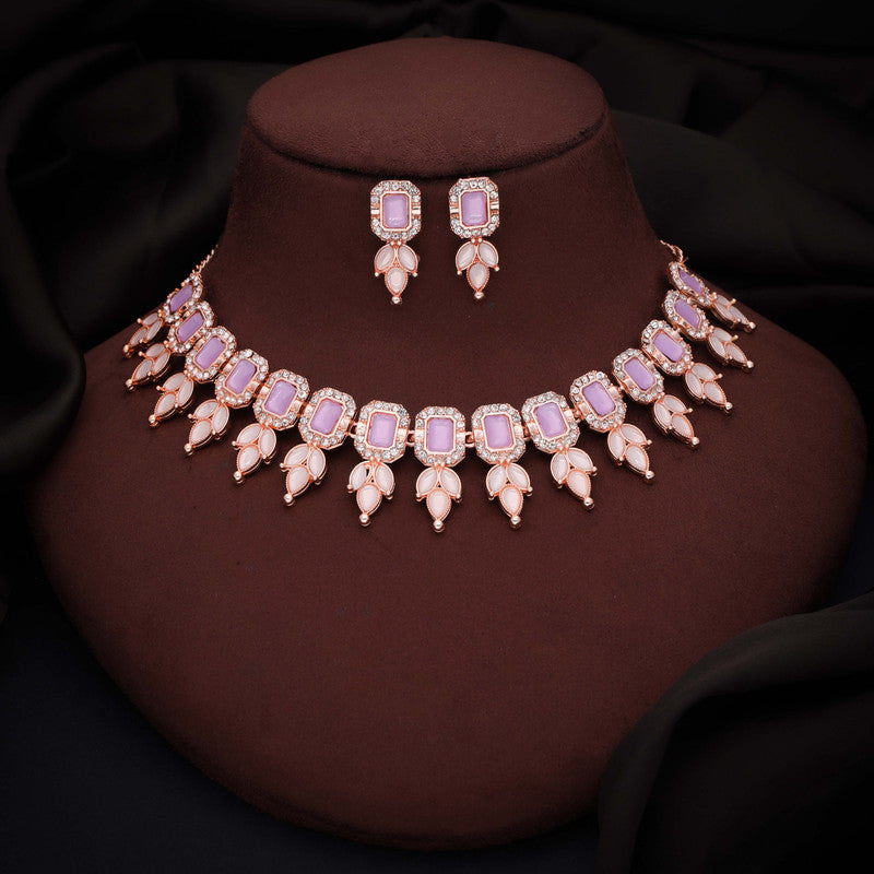 Tehzeeb Creationss Lavender Colour Choker With Stud