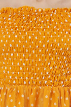 PAVONINE Mustard Color Polka Dot Net Kansai Dress For Women - Distacart