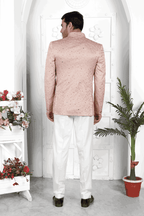 Raivat Ethnic Art Silk Thread Work Jodhpuri In Peach Colour