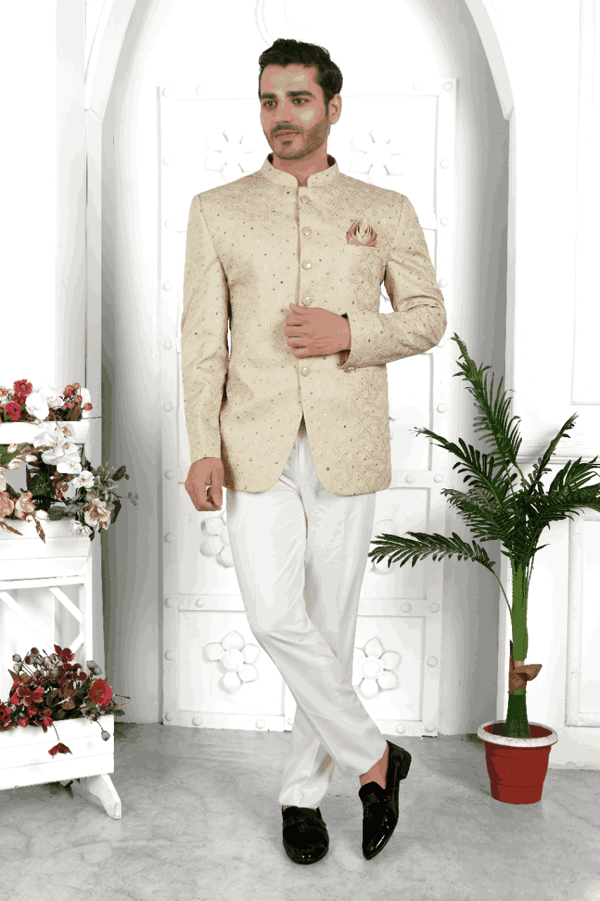 Raivat Ethnic Art Silk Thread Work Jodhpuri In Pista Green Colour