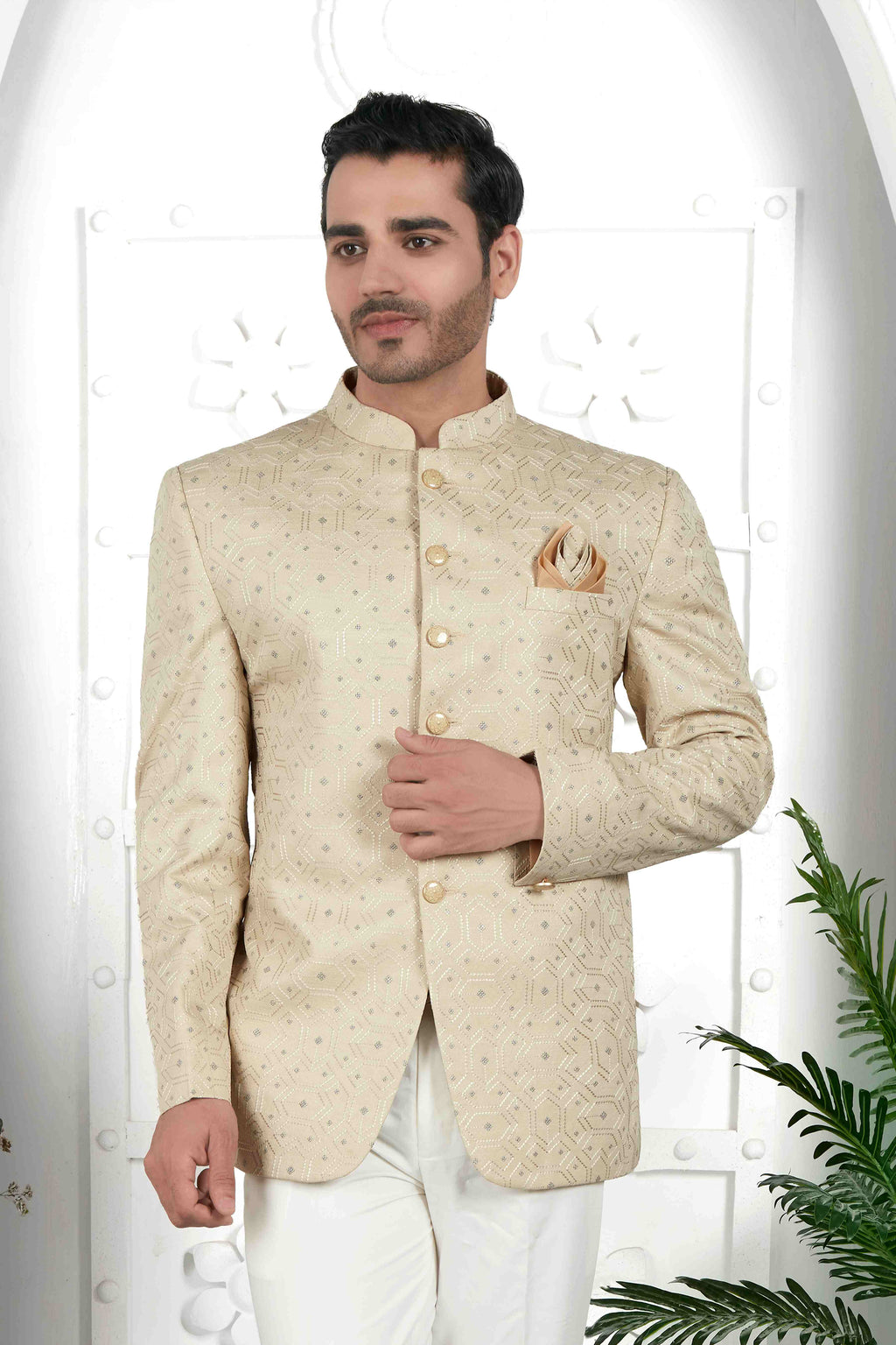 Raivat Ethnic Art Silk Thread Work Jodhpuri In Pista Green Colour