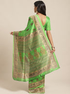 Saree Mall Green & Beige Printed Saree - Distacart