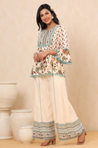 Juniper Womens Ivory Floral Printed Rayon Clothing Set - Distacart