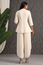 Juniper Womens Ivory Rayon Embroidered Peplum Clothing Set - Distacart