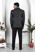 Raivat Ethnic Jacquard Silk Thread Work Jodhpuri In Black Colour