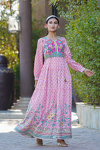 Juniper Womens Pink Cambric Floral Printed Tiered Maxi Dress - Distacart