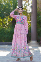 Juniper Womens Pink Cambric Floral Printed Tiered Maxi Dress - Distacart
