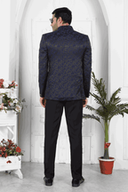 Raivat Ethnic Jacquard Silk Thread Work Jodhpuri In Navy Blue Colour