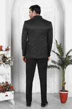 Raivat Ethnic Jacquard Silk Thread Work Jodhpuri In Black Colour