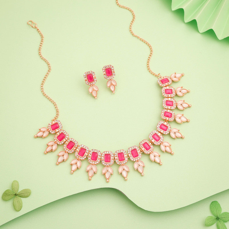 Tehzeeb Creationss Pink Colour Choker With Stud