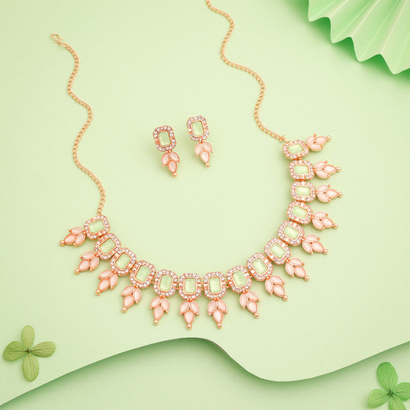 Tehzeeb Creationss Sea Green Colour Choker With Stud