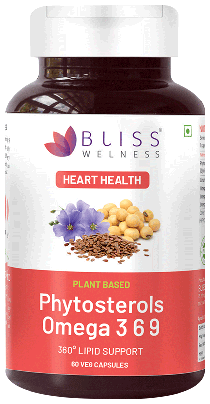 Bliss Welness Heart Health Phytosterols Omega 3 6 9 Veg Capsule Vegicap