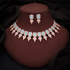 Tehzeeb Creationss Sky Blue Colour Choker With Stud