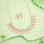 Tehzeeb Creationss Sky Blue Colour Choker With Stud