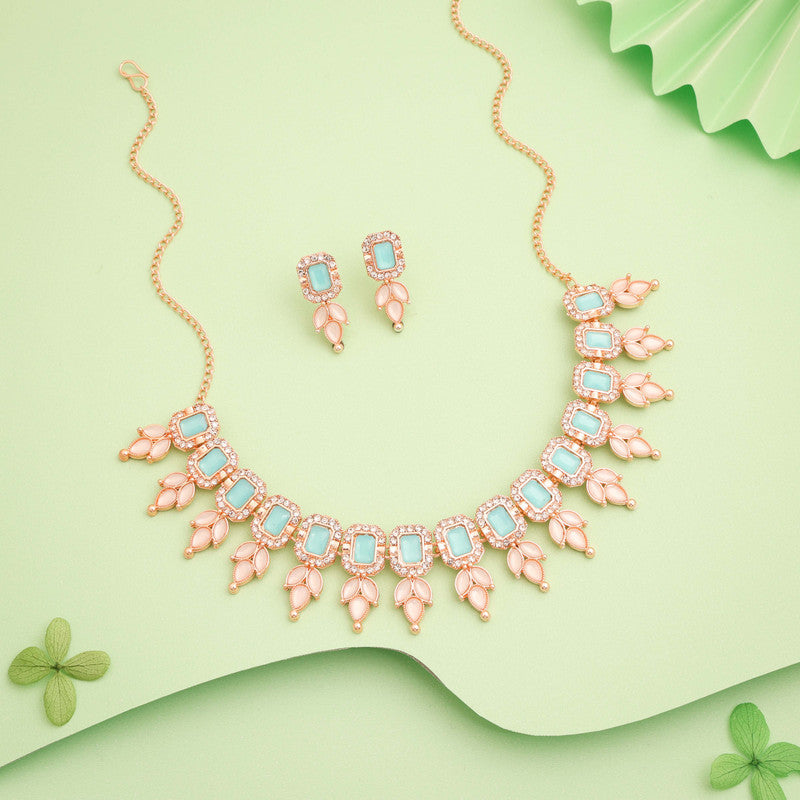 Tehzeeb Creationss Sky Blue Colour Choker With Stud