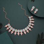 Tehzeeb Creationss Sky Blue Colour Choker With Stud