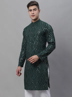 Sojanya Band Collar Sequined Pure Cotton Kurta
