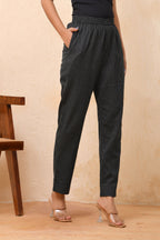 Vaasva Women Black Kantha Straight Fit Pants