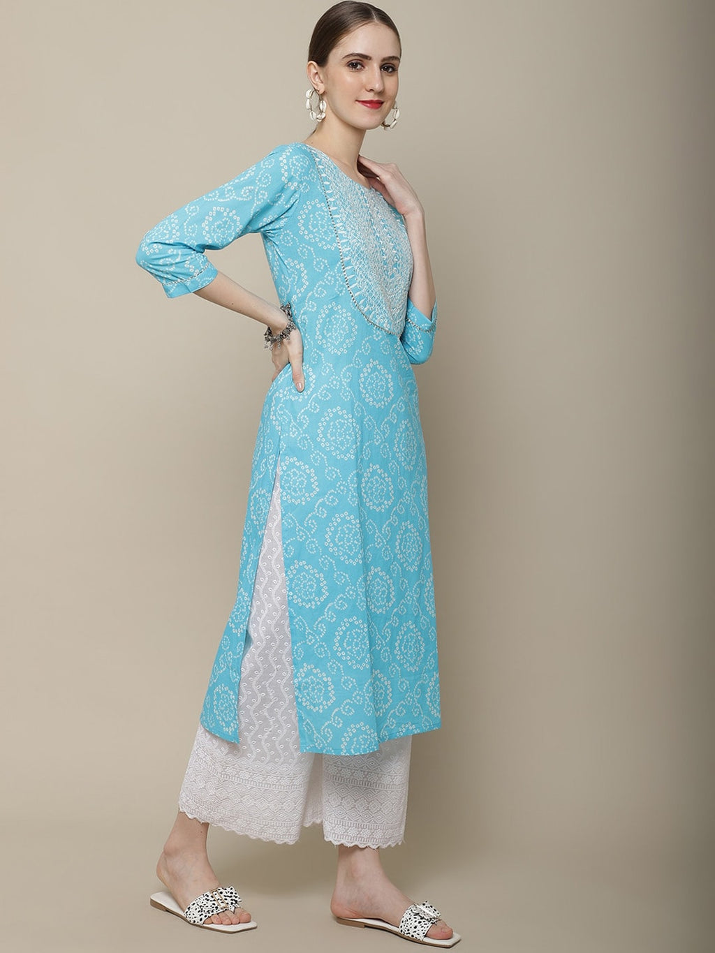 Sangria Women Bandhani Printed Kurta