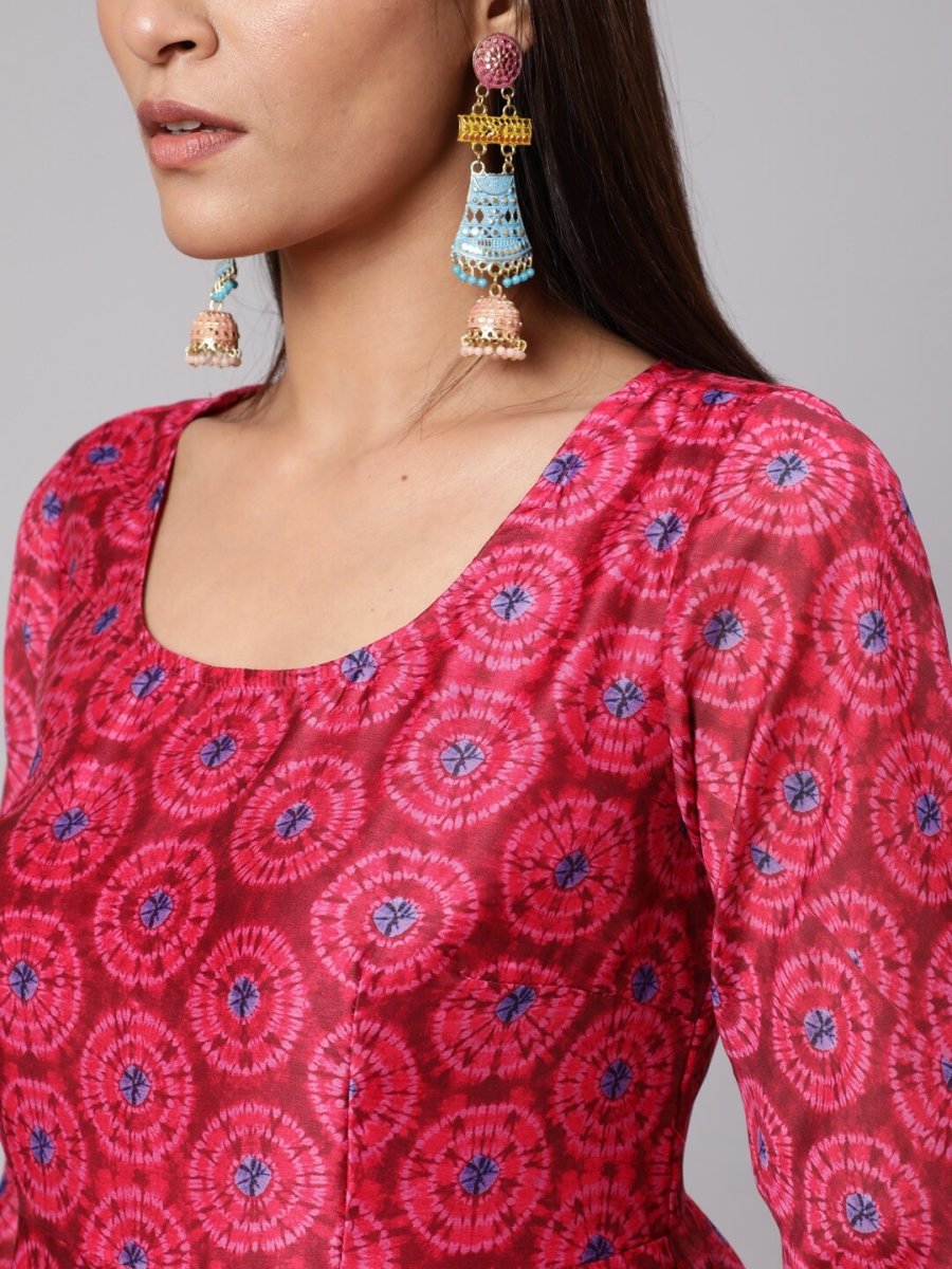 Aks Tie & Dyed Anarkali Kurta