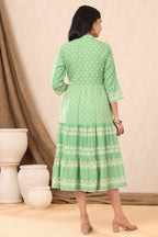 Juniper Green Viscose Rayon Dress - Distacart