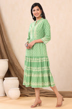 Juniper Green Viscose Rayon Dress - Distacart