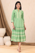 Juniper Green Viscose Rayon Dress - Distacart
