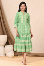 Juniper Green Viscose Rayon Dress - Distacart