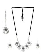 Cardinal Silver-Toned Oxidised Jewellery Set - Distacart