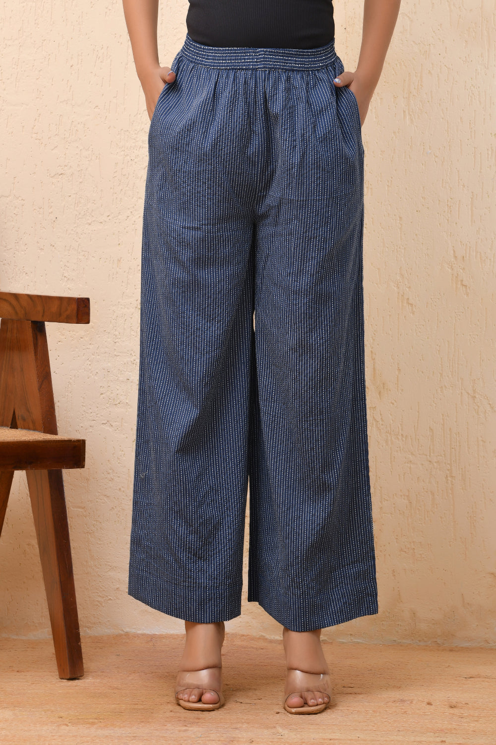 Vaasva Women Royal Blue Palazzo Pants