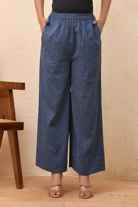 Vaasva Women Royal Blue Palazzo Pants