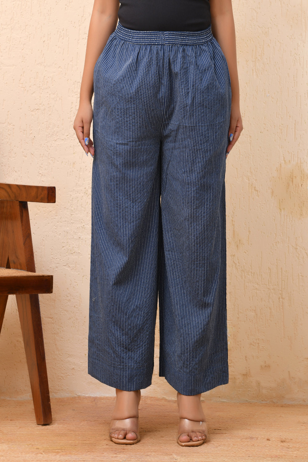 Vaasva Women Royal Blue Palazzo Pants