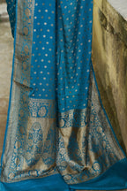 Joban Fashion Peacock Crepe Chiffon Pure Handloom Banarasi Silk Saree