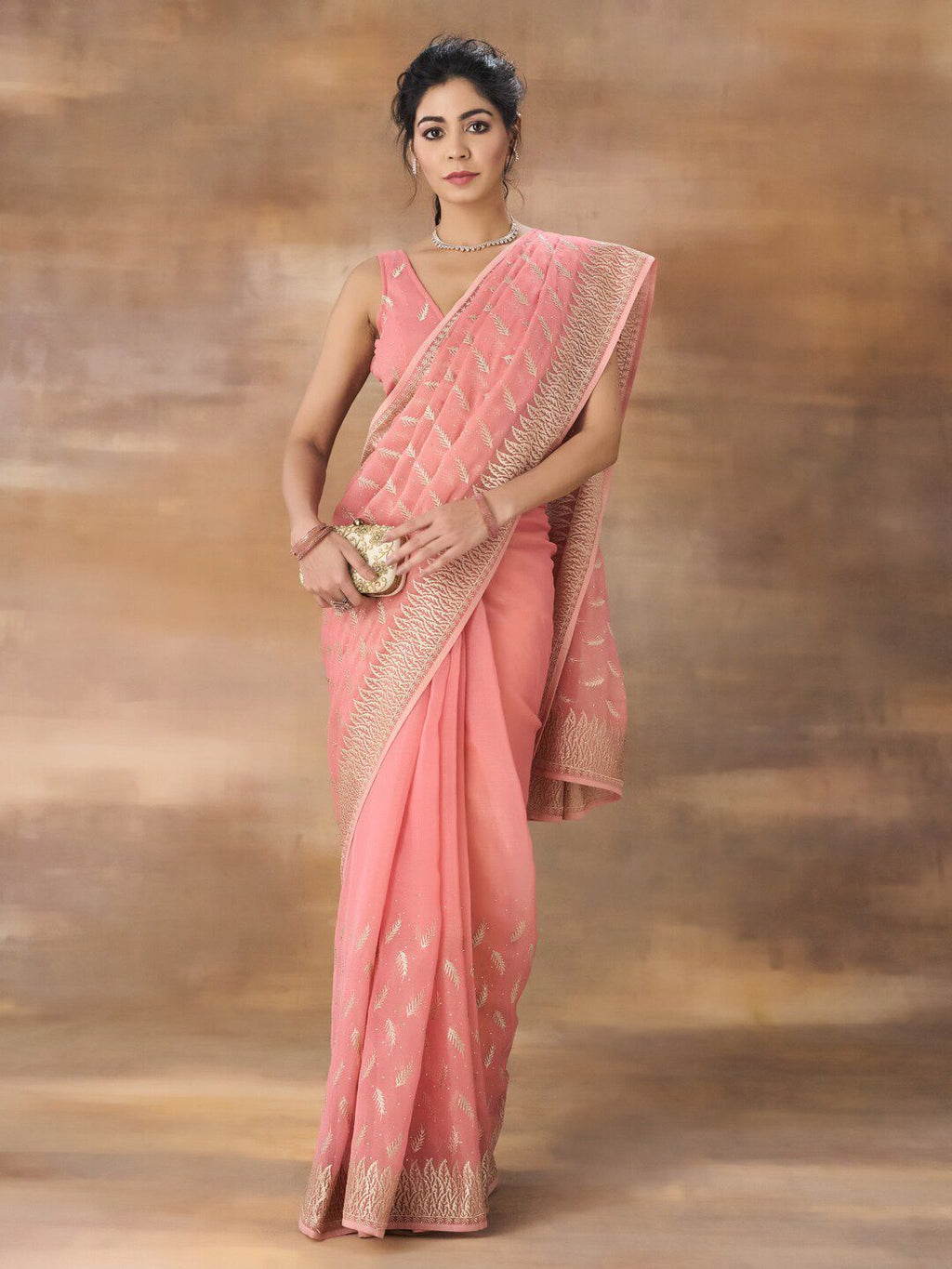 kasee Floral Embroidered Saree With Blouse Piece - Distacart