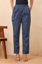 Vaasva Women Royal Blue Straight Pant