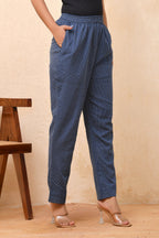 Vaasva Women Royal Blue Straight Pant