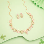 Tehzeeb Creations Gold Pleate Sea Green Choker Necklace With Stud