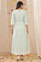 Juniper Womens Mint Rayon Gliter Printed Anarkali Dress - Distacart