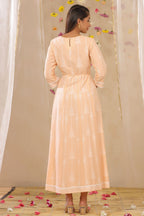 Juniper Womens Peach Rayon Gliter Printed Anarkali Dress - Distacart