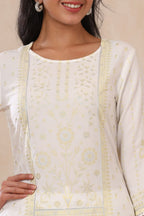 Juniper Womens Off White Rayon Placement Printed Straight Kurta - Distacart