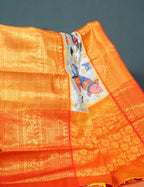 Shades of Sky Blue Colour Floral Design Banaras Semi Silk Saree By Gayathri Reddy Designer Studio