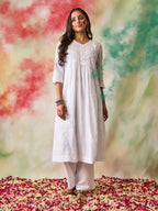 HOUSE OF KARI Ethnic Motifs Embroidered Chikankari Kurta