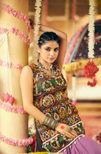 Teeya Creation Lavender Colour Rayon Silk Embroidery Work Fully Stitched Navratri Lehenga
