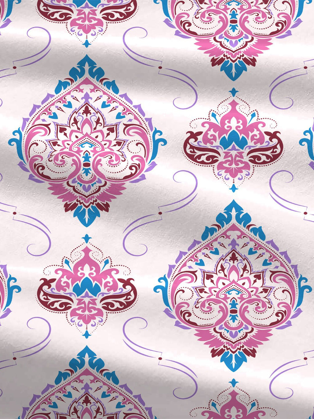 MYTRIDENT Moments Pink White Ethnic Pure Cotton 120 TC Queen Bedsheet Pillow Covers