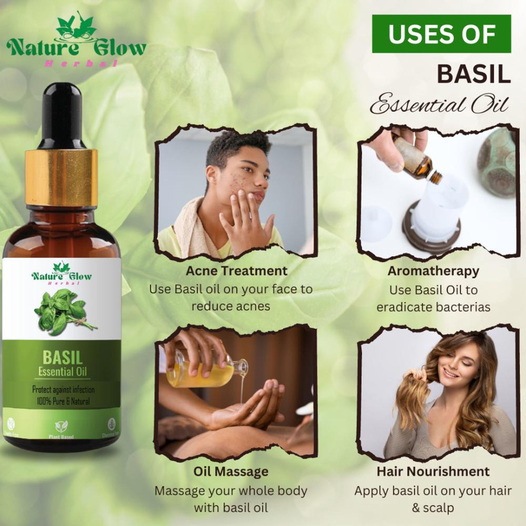 Nature Glow Herbal Basil Essential Oil
