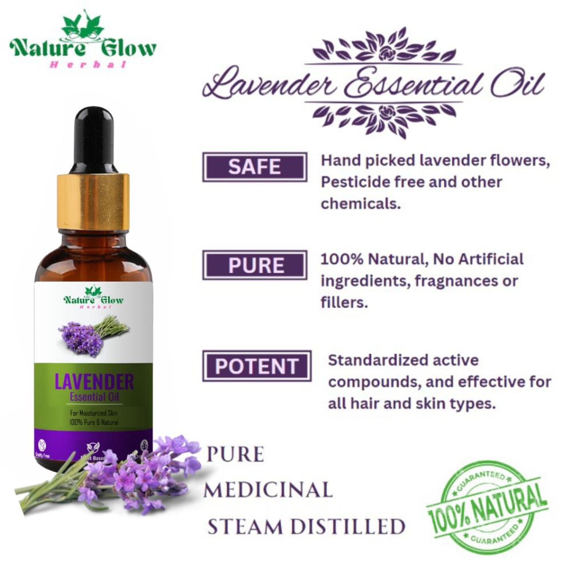 Nature Glow Herbal Lavender Essential Oil