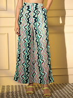 Light Blue Crepe Digital Printed Top With Matching Trouser - Shivani