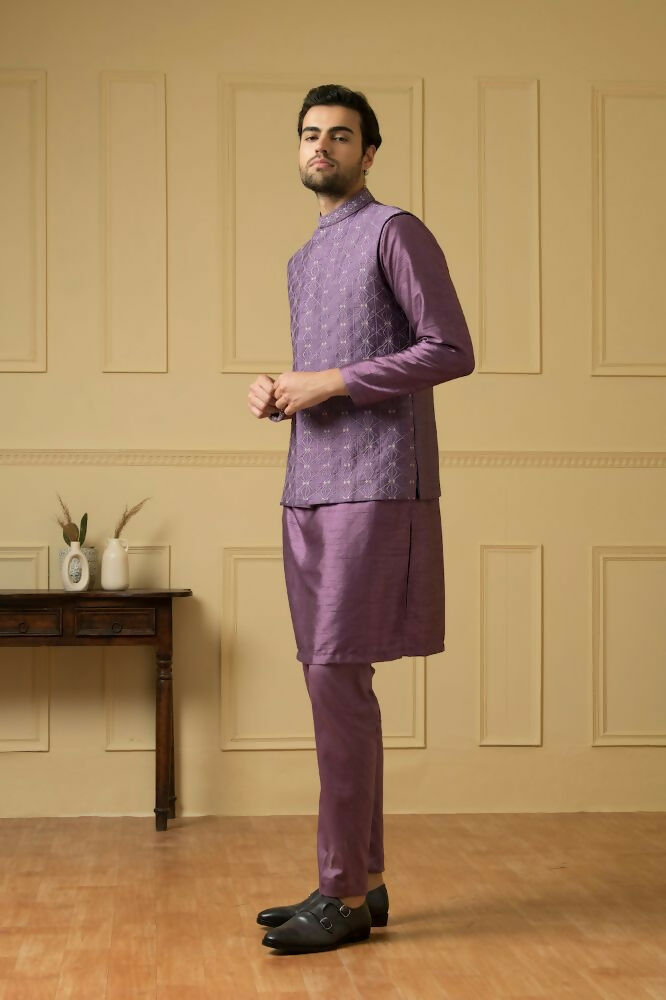 Purplebee Nehru Jacket Set by Hilo Design