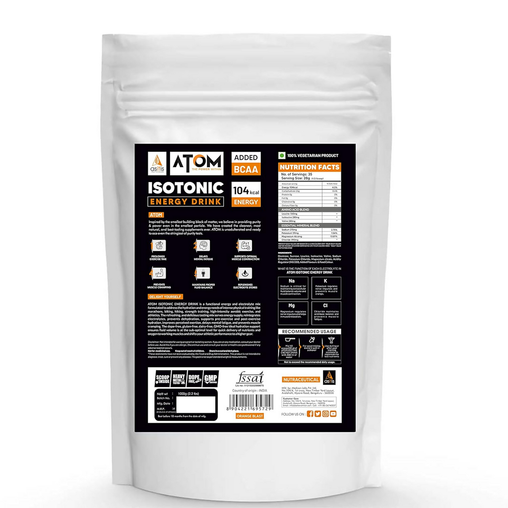 As-It-Is Atom Isotonic Energy Drink Orange Blast Flavor - Distacart