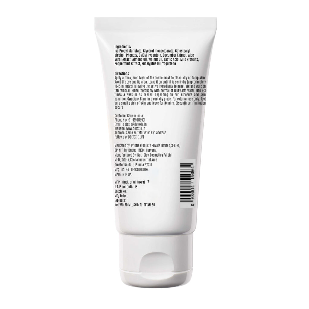 Detoxie Detan Cream Mask with Mint & Yogurt - Distacart